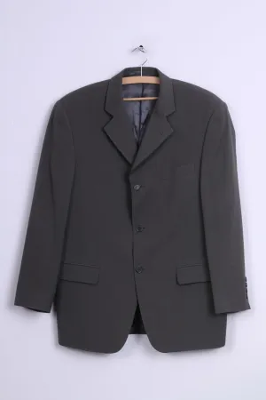 Hugo James Mens 52 M Blazer Slate Grey Retro Natural Stretch Spain Single Breasted Jacket