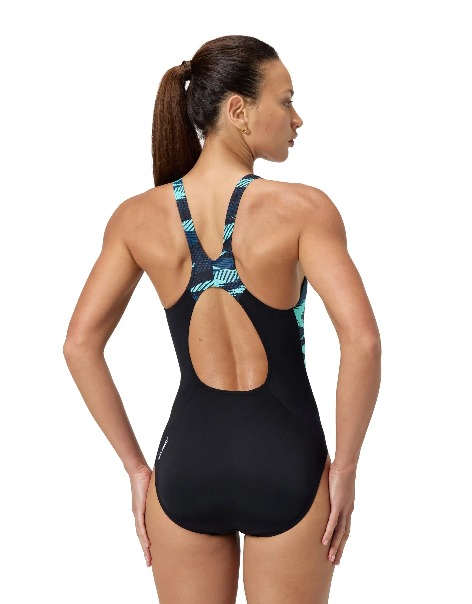Hyperboom Splice Muscleback Swimsuit - Black/Green