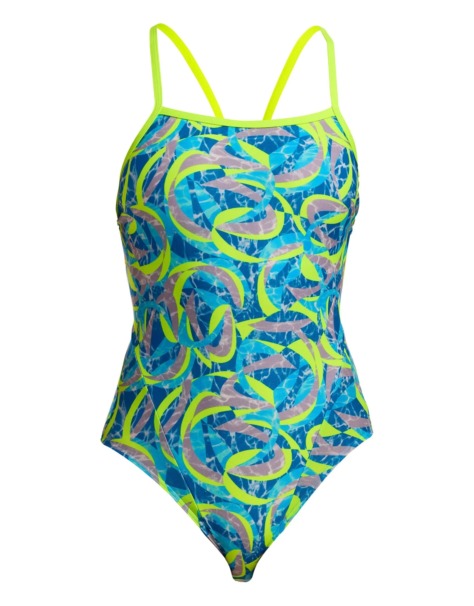 Ice Slicer Single Strap Swimsuit - Blue/Yellow