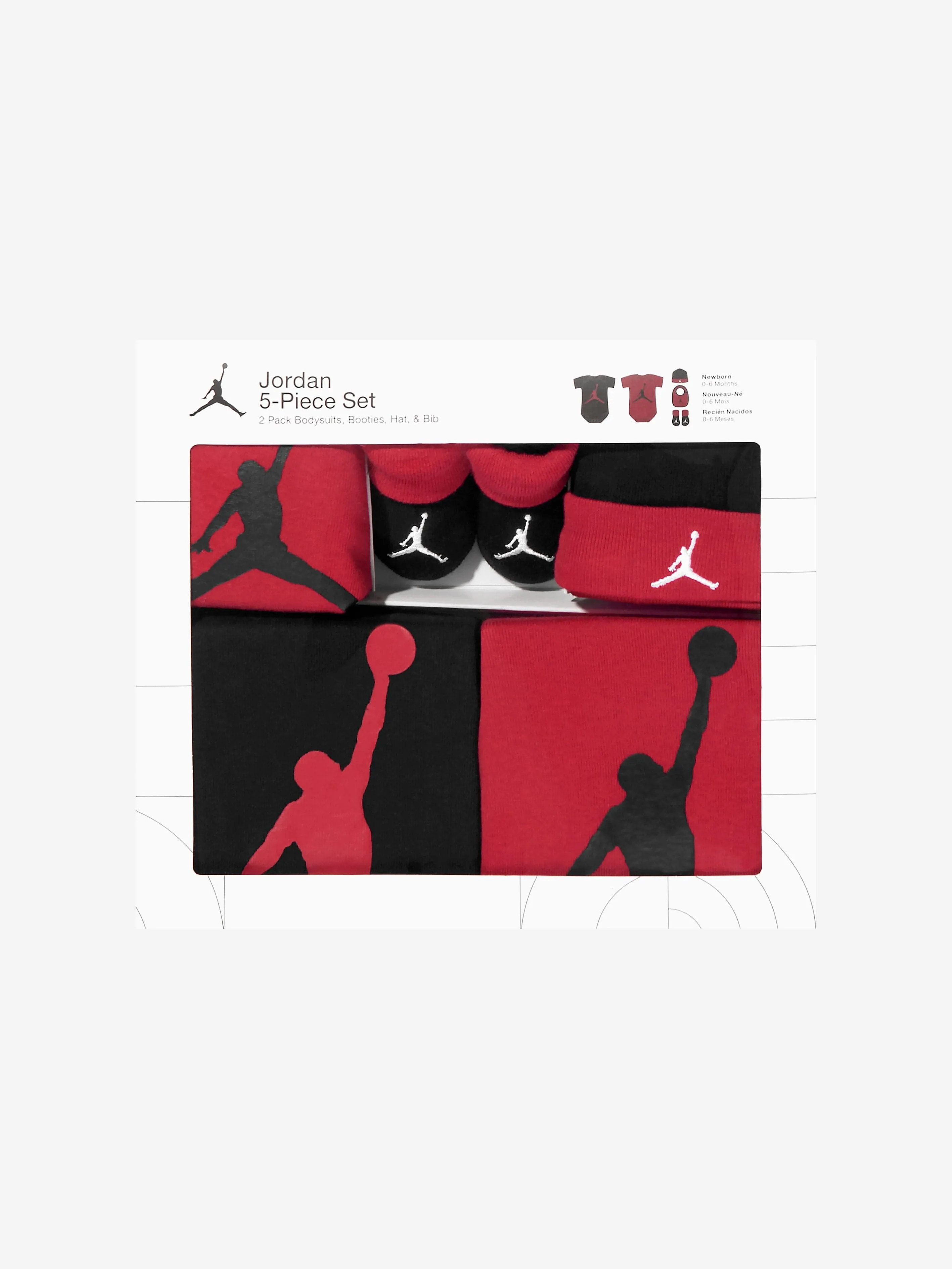Jordan Baby 5 Piece Bodysuit Set in Red