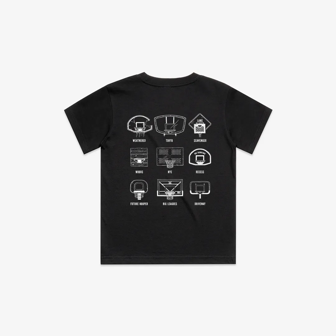 Kids Black Backboard Tee LOCAL HOOPS