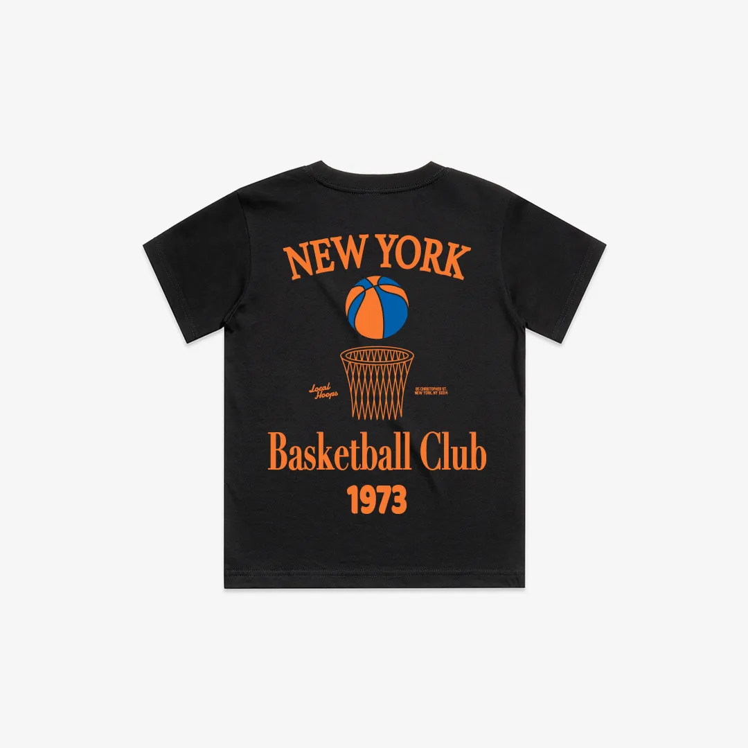 Kids Black New York Basketball Club Tee LOCAL HOOPS