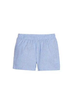 Kids' Cotton Shorts In Blue Plaid