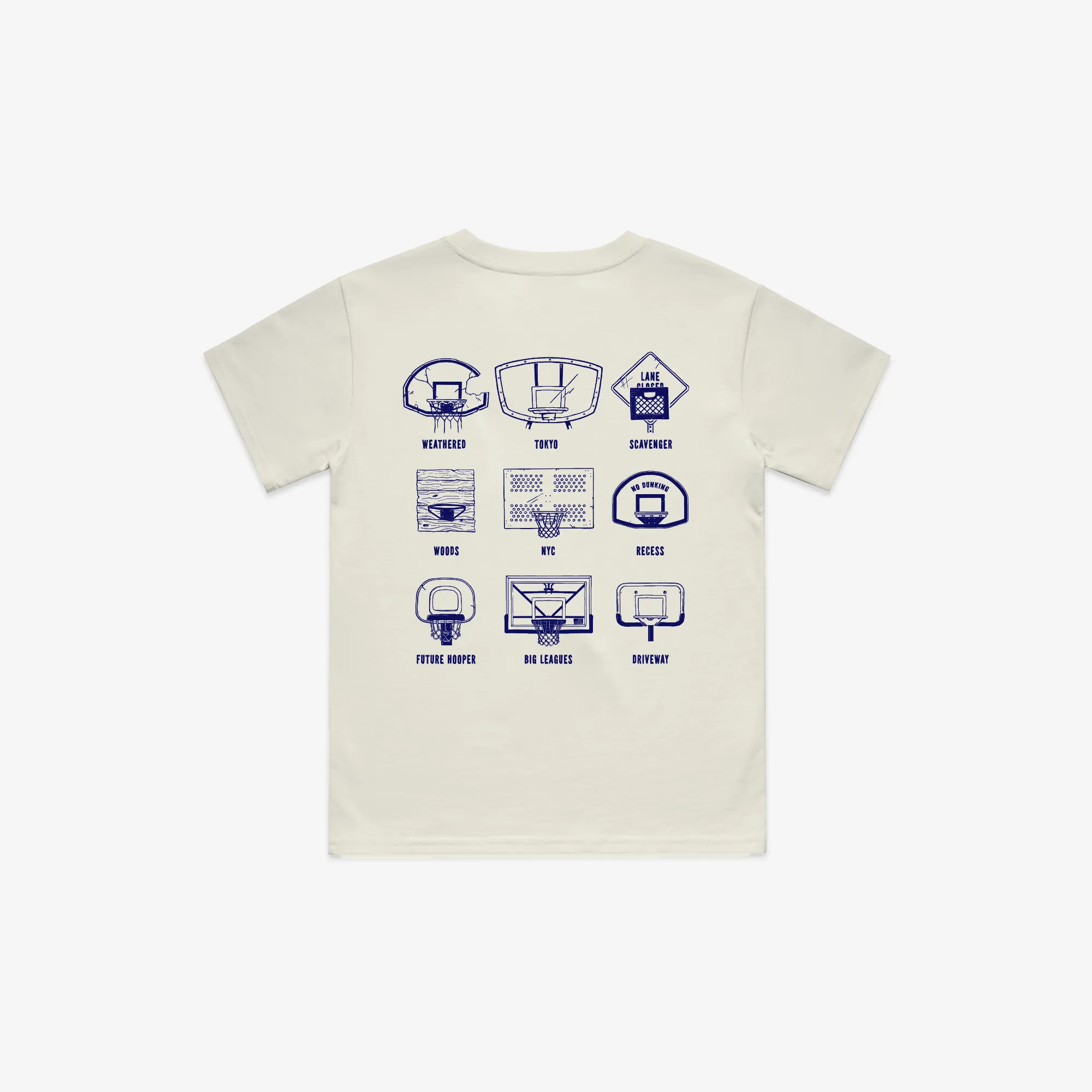 Kids Ecru Backboard Tee LOCAL HOOPS