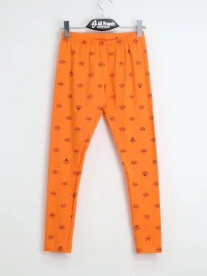 Kids Gril's Graphic Printed Pants,Orange