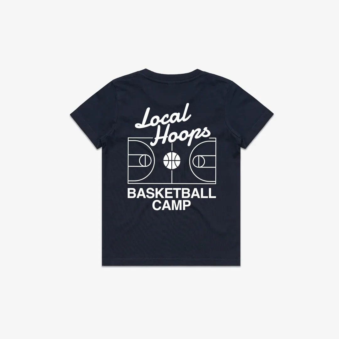 Kids Navy Basketball Camp Tee LOCAL HOOPS