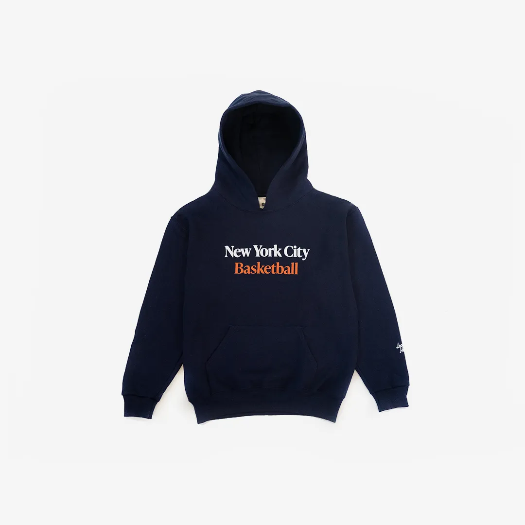 Kids New York City Navy Basketball Hoodie LOCAL HOOPS