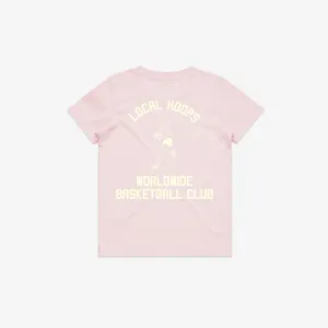Kids Pink Worldwide Basketball Club Tee LOCAL HOOPS