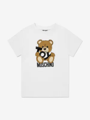Kids Teddy Bear Logo T-Shirt in White
