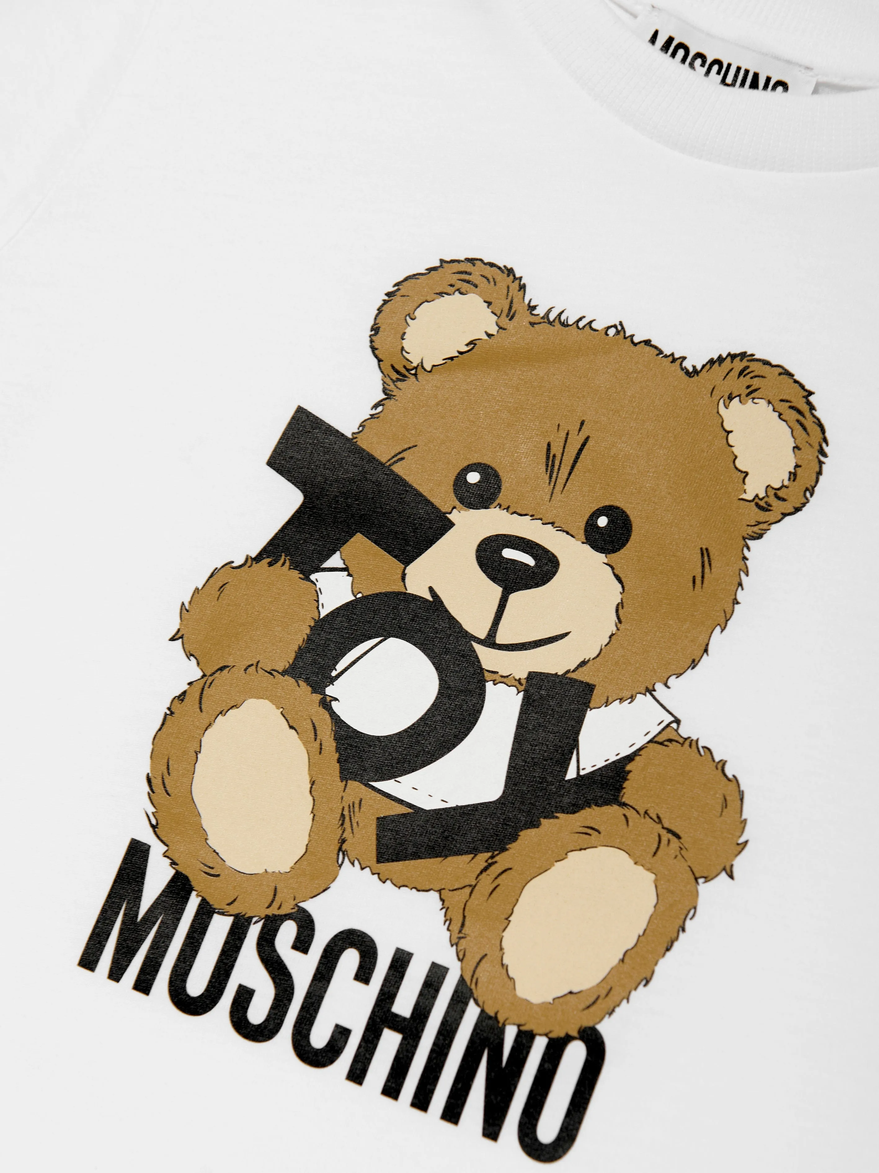 Kids Teddy Bear Logo T-Shirt in White