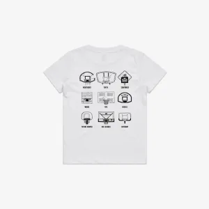 Kids White Backboard Tee LOCAL HOOPS