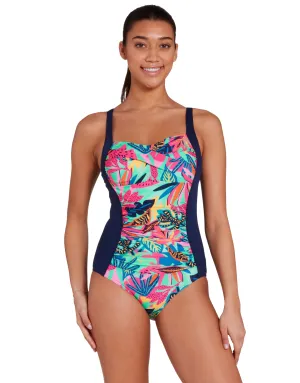 Kuringai Ruched Front Adjustable Swimsuit - Navy/Multi