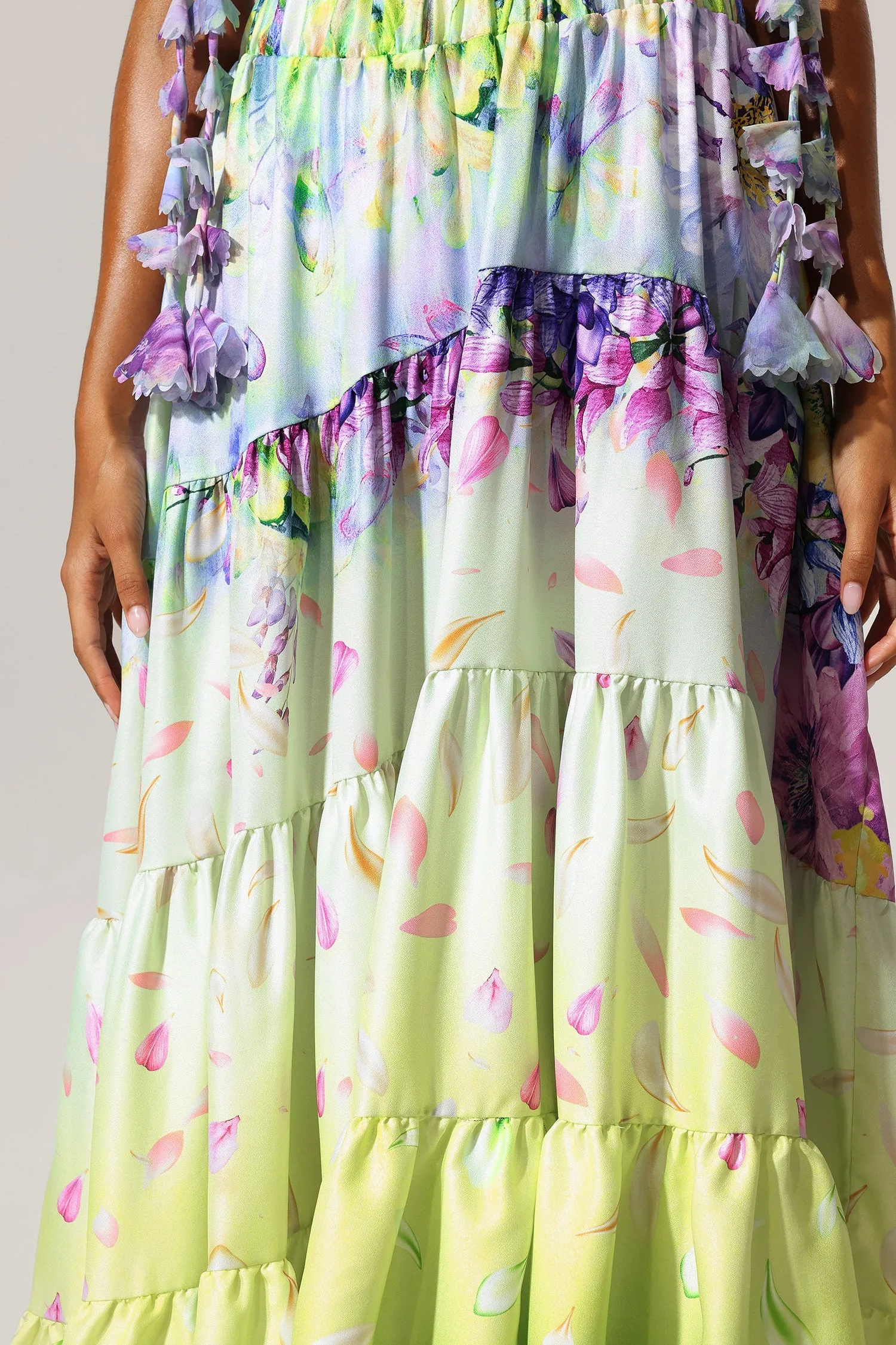 Loyisa Halter V-Neck Floral Printed Tassel Swimwear And Skirt Two-Piece Set Gloria Lanvin