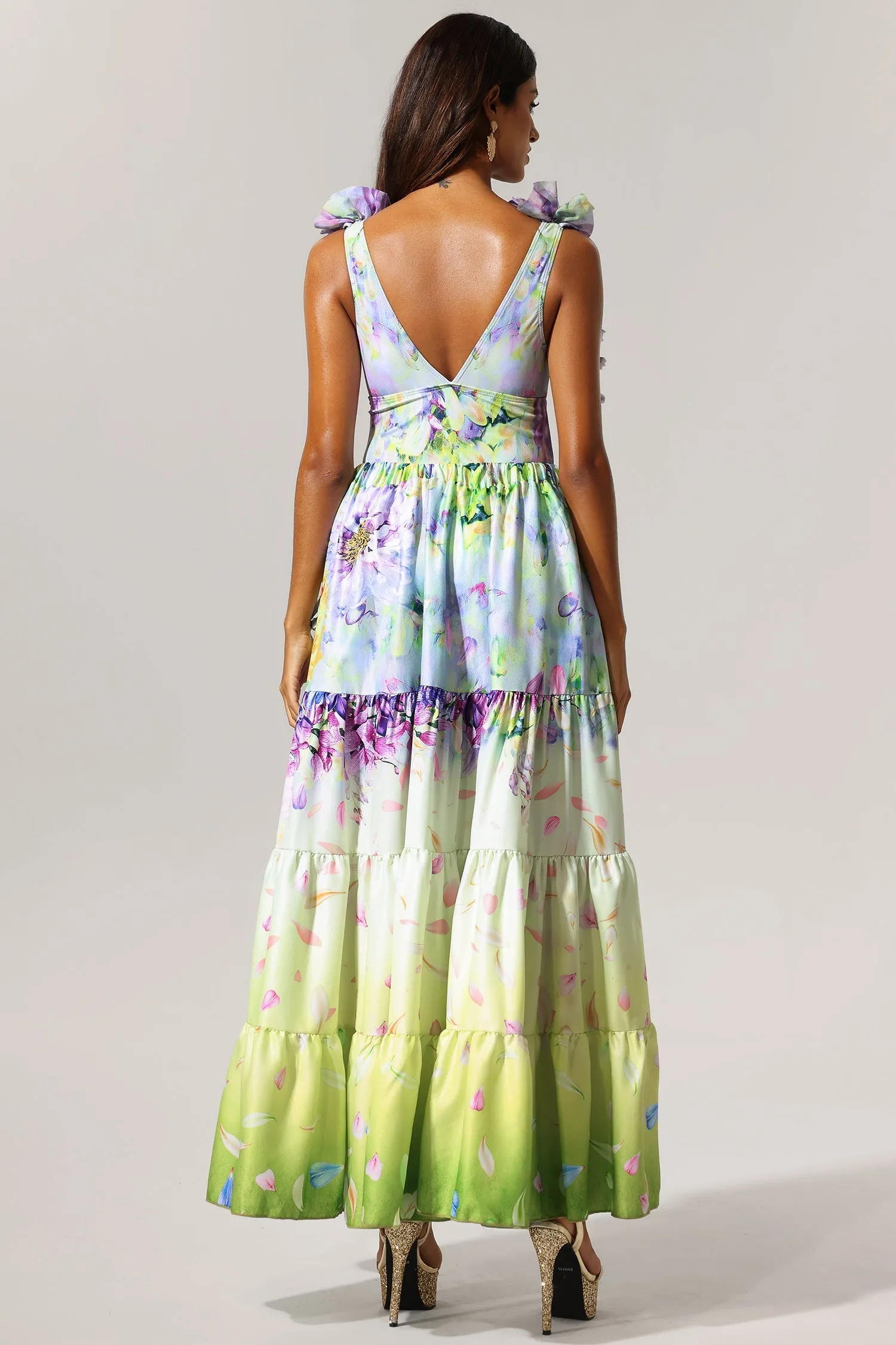 Loyisa Halter V-Neck Floral Printed Tassel Swimwear And Skirt Two-Piece Set Gloria Lanvin