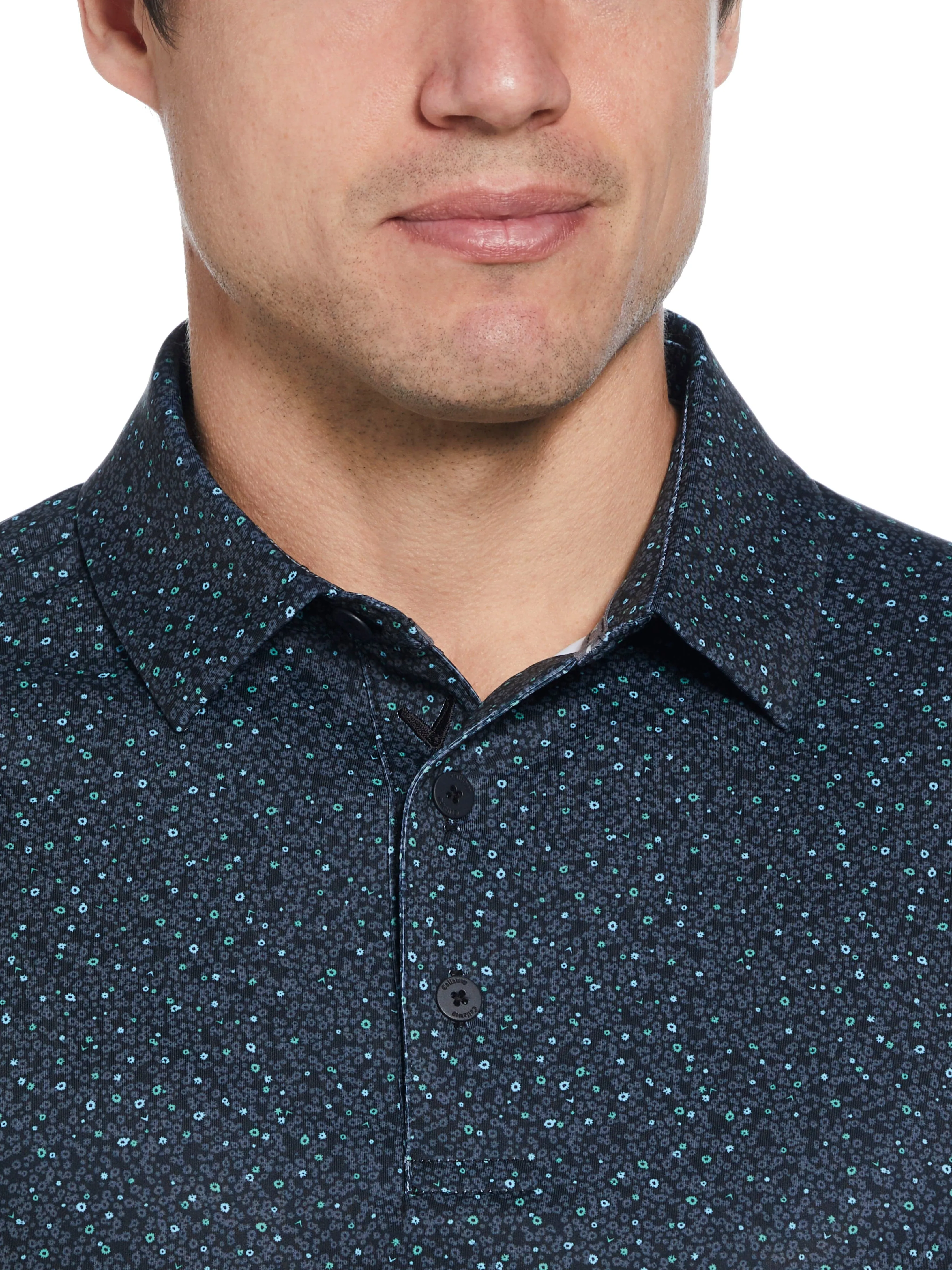 Mens Micro Floral Print Polo Callaway Apparel