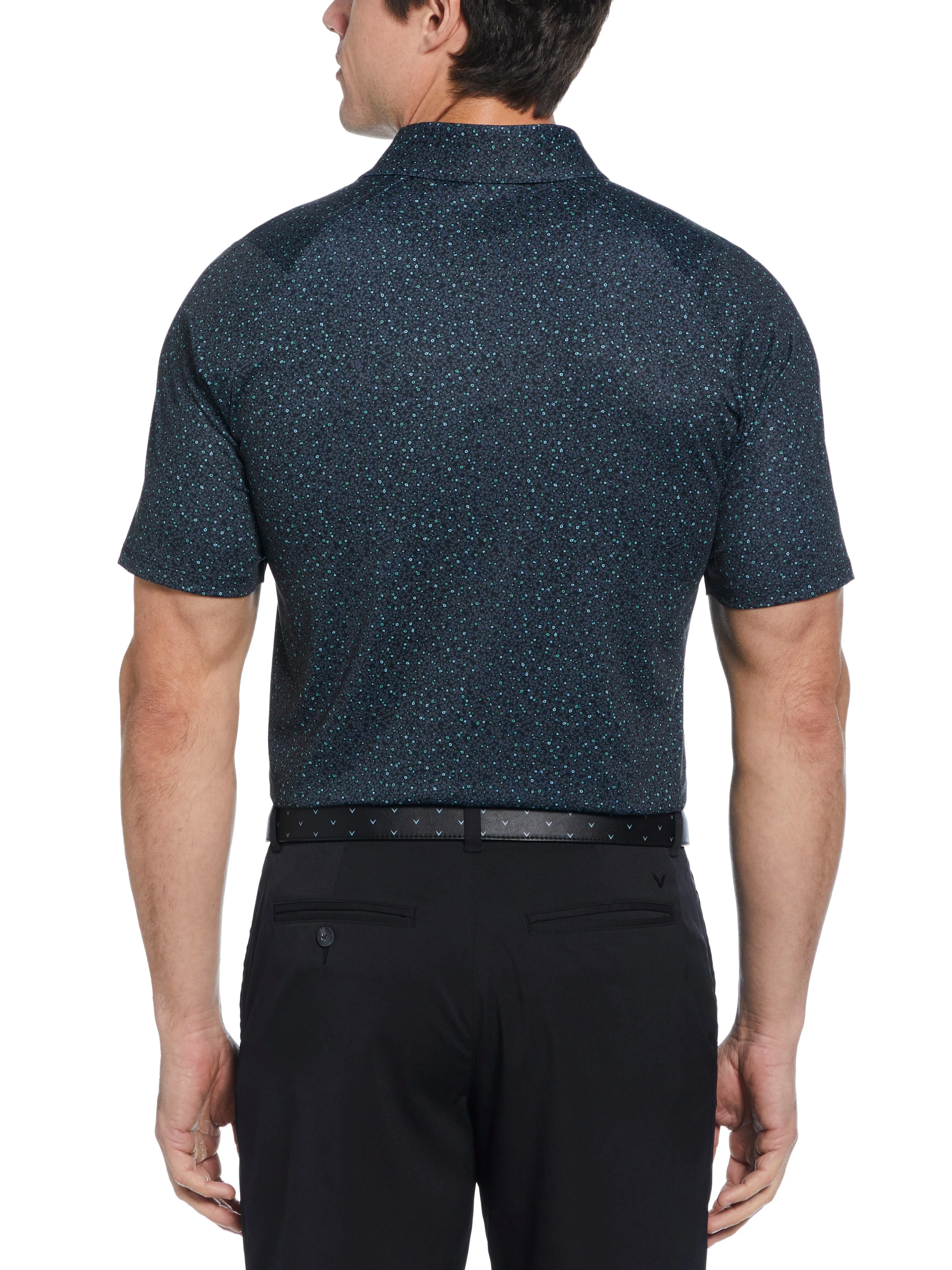 Mens Micro Floral Print Polo Callaway Apparel