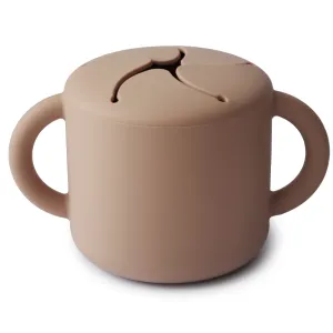 Mushie Kids Silicone Snack Cup - Natural Beige | Spill-Resistant Toddler Feeding Essential