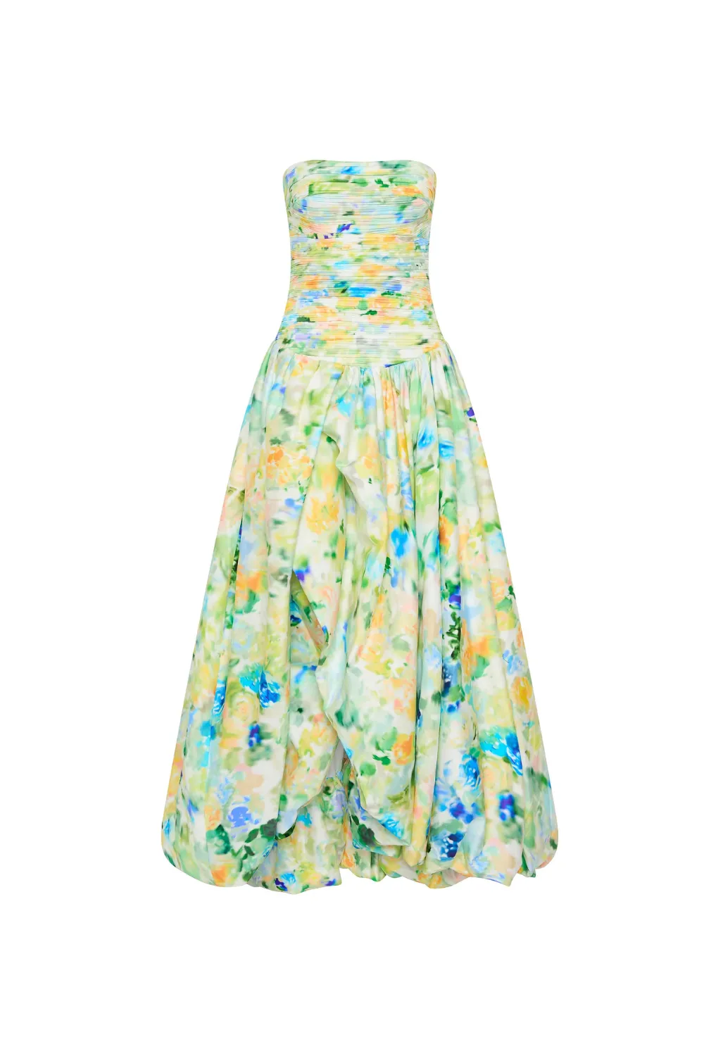 nancy violette Bubble Hem Maxi Dress in green Gloria Lanvin