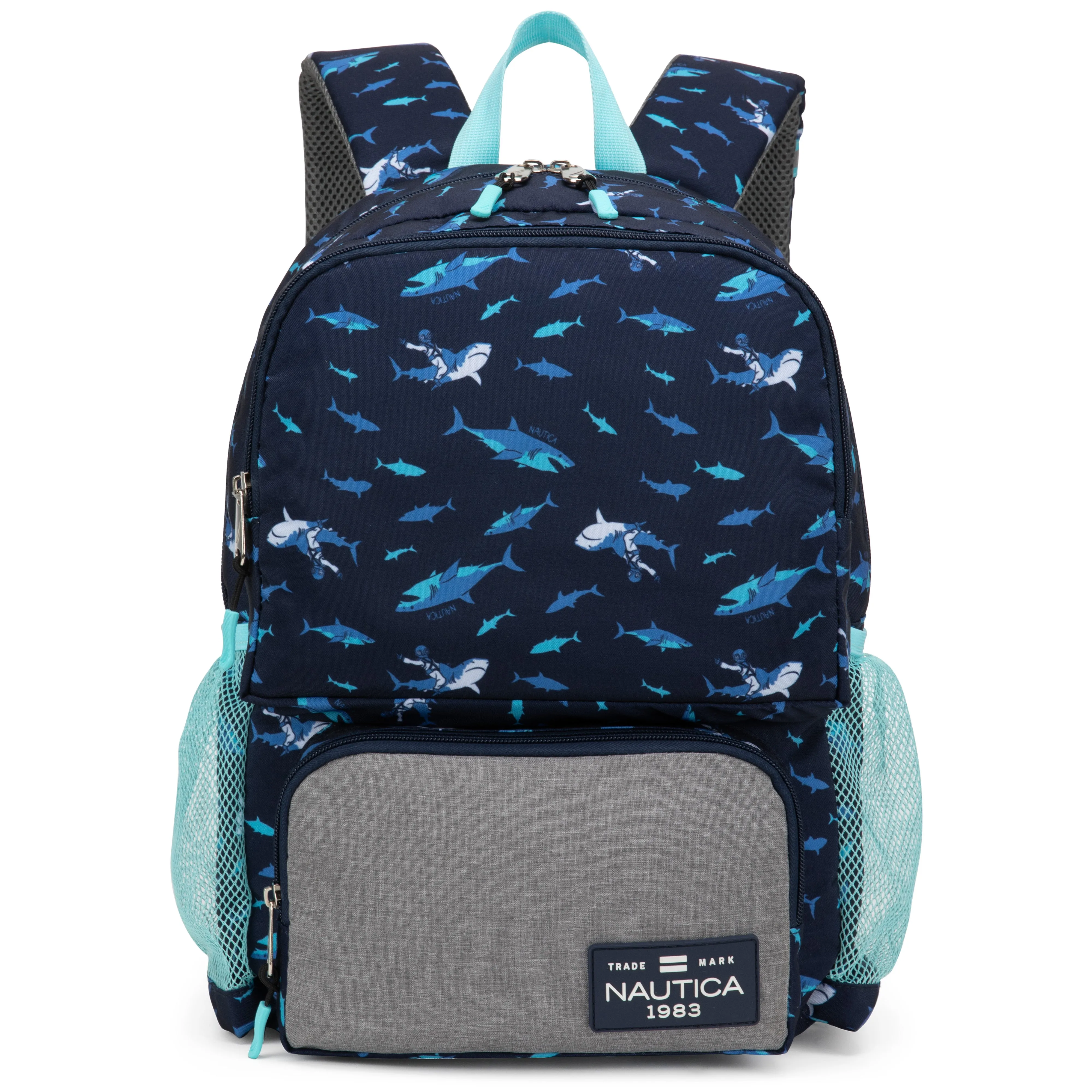 Nautica Kids Backpack for Kindergarten, Elementary School | 16" Tall | Shark Riders
