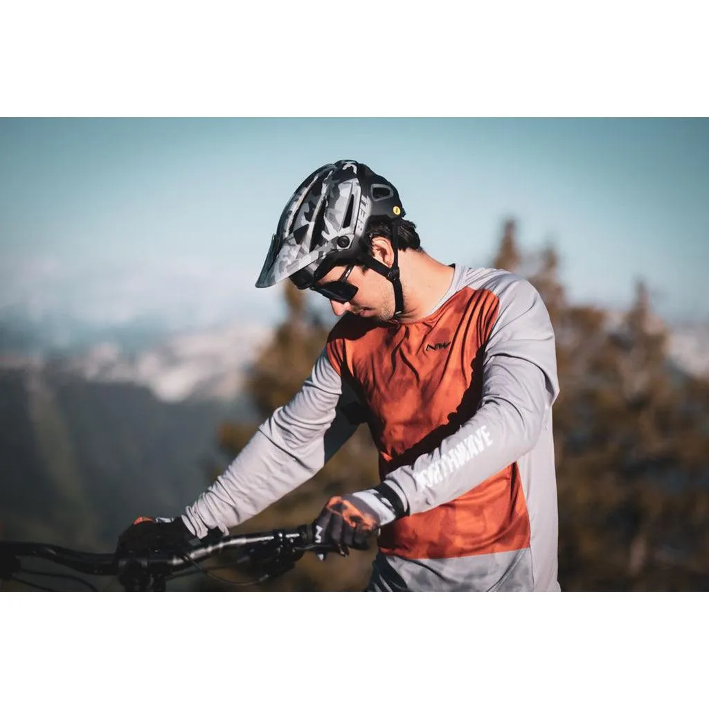 Northwave MTB Edge Mens Cycling Jersey (Dark Grey/Orange)