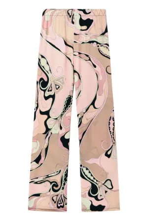 Orchidee Print Straight Pants