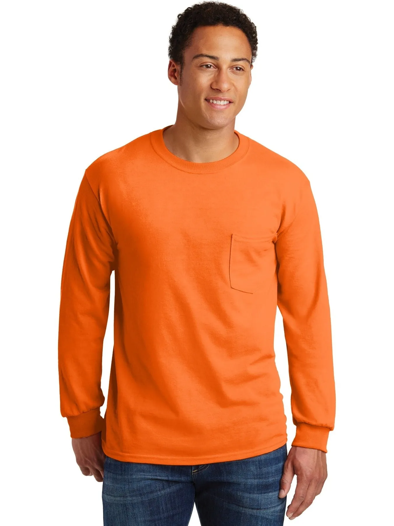 OUTLET-Gildan Ultra Cotton100% Cotton Long Sleeve T-Shirt with Pocket