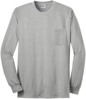 OUTLET-Gildan Ultra Cotton100% Cotton Long Sleeve T-Shirt with Pocket