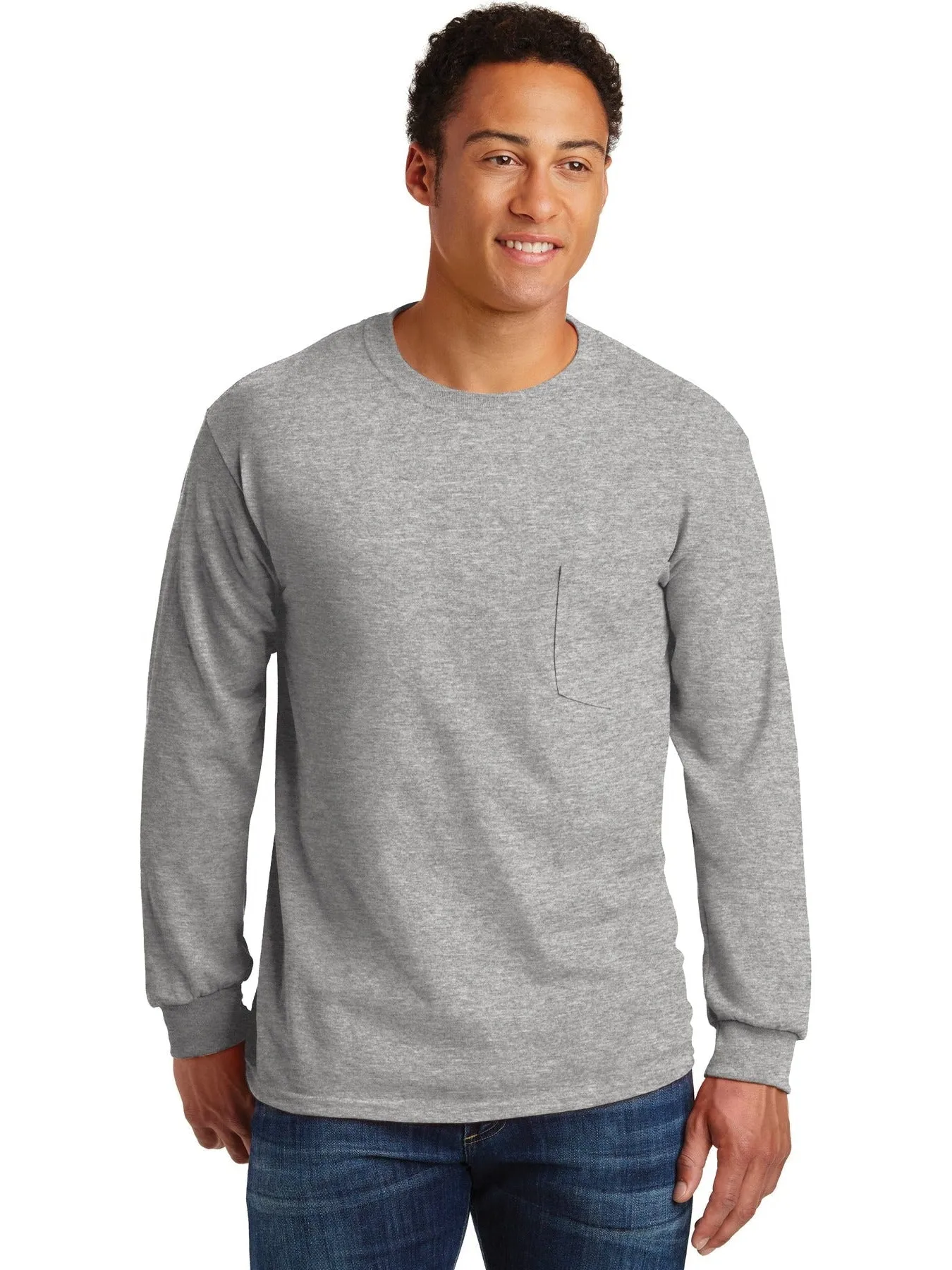 OUTLET-Gildan Ultra Cotton100% Cotton Long Sleeve T-Shirt with Pocket