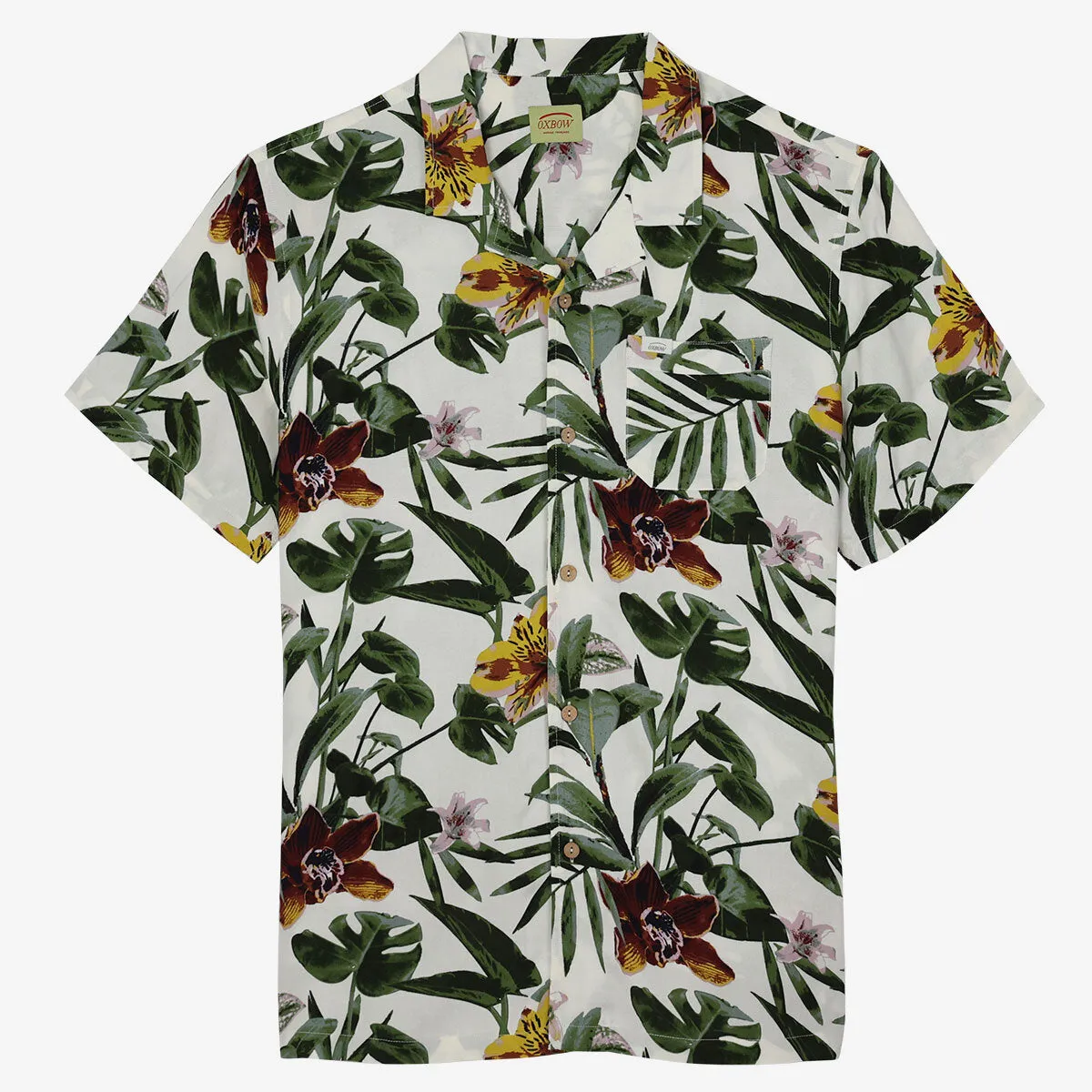 OXBOW Mens Coorea Short Sleeve Floral Hawaian Print Shirt