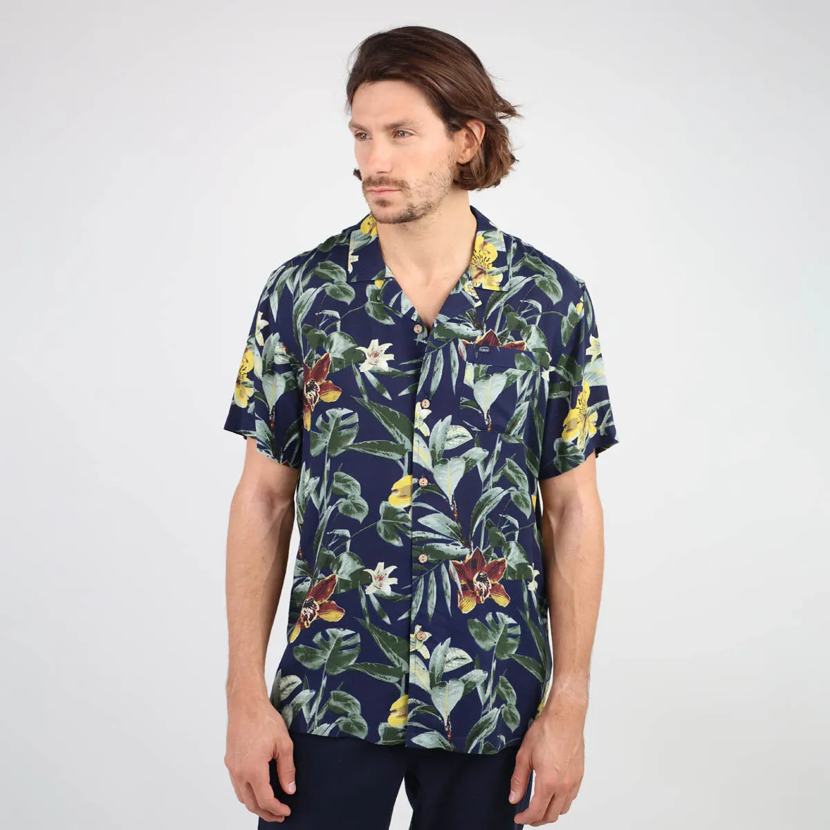 OXBOW Mens Coorea Short Sleeve Floral Hawaian Print Shirt