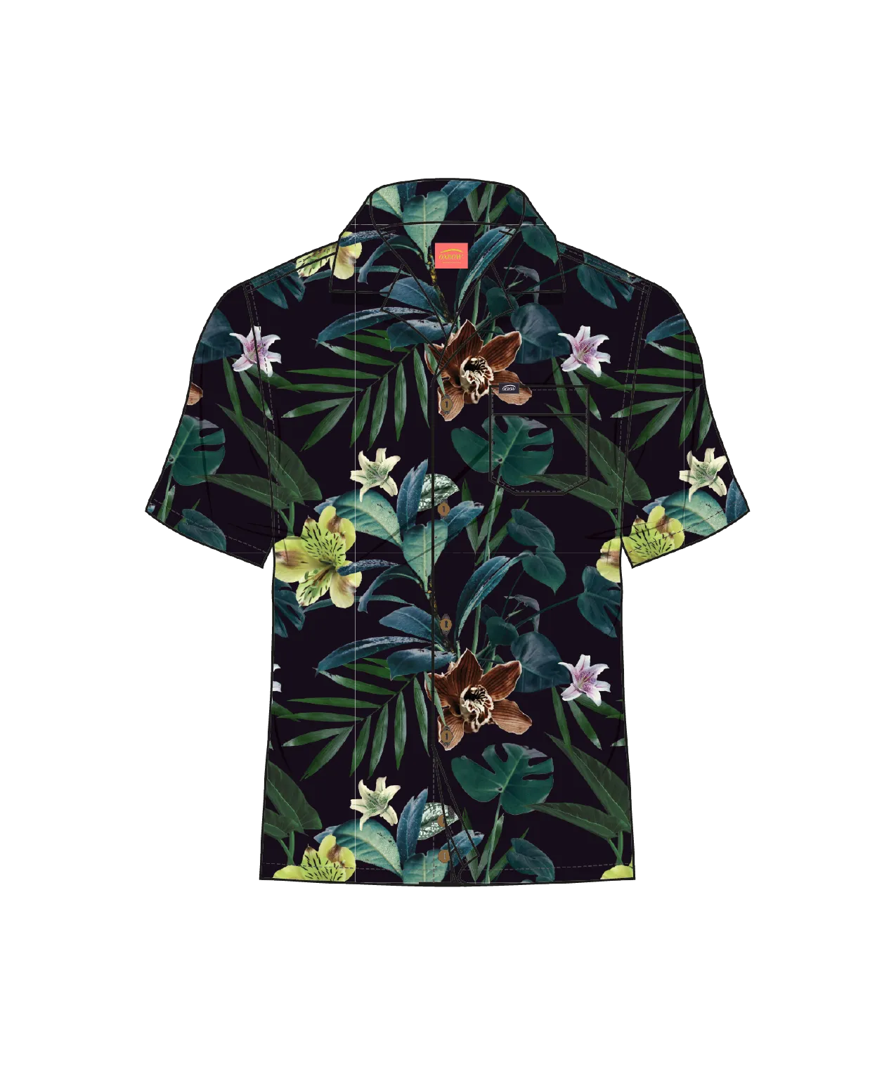 OXBOW Mens Coorea Short Sleeve Floral Hawaian Print Shirt