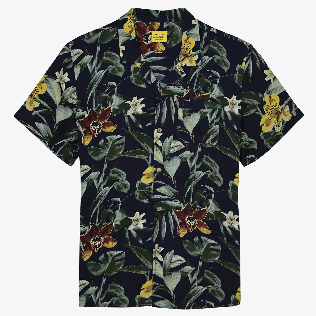 OXBOW Mens Coorea Short Sleeve Floral Hawaian Print Shirt