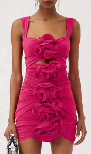 PINK 3D FLOWER ONE PIECE SWIMSUIT AND SKIRT Gloria Lanvin