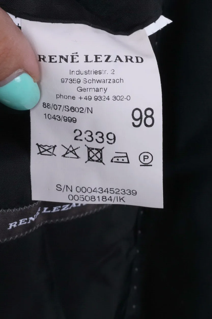 Rene Lezard Mens 98 (S) Blazer Jacket Black Single Breasted Wool