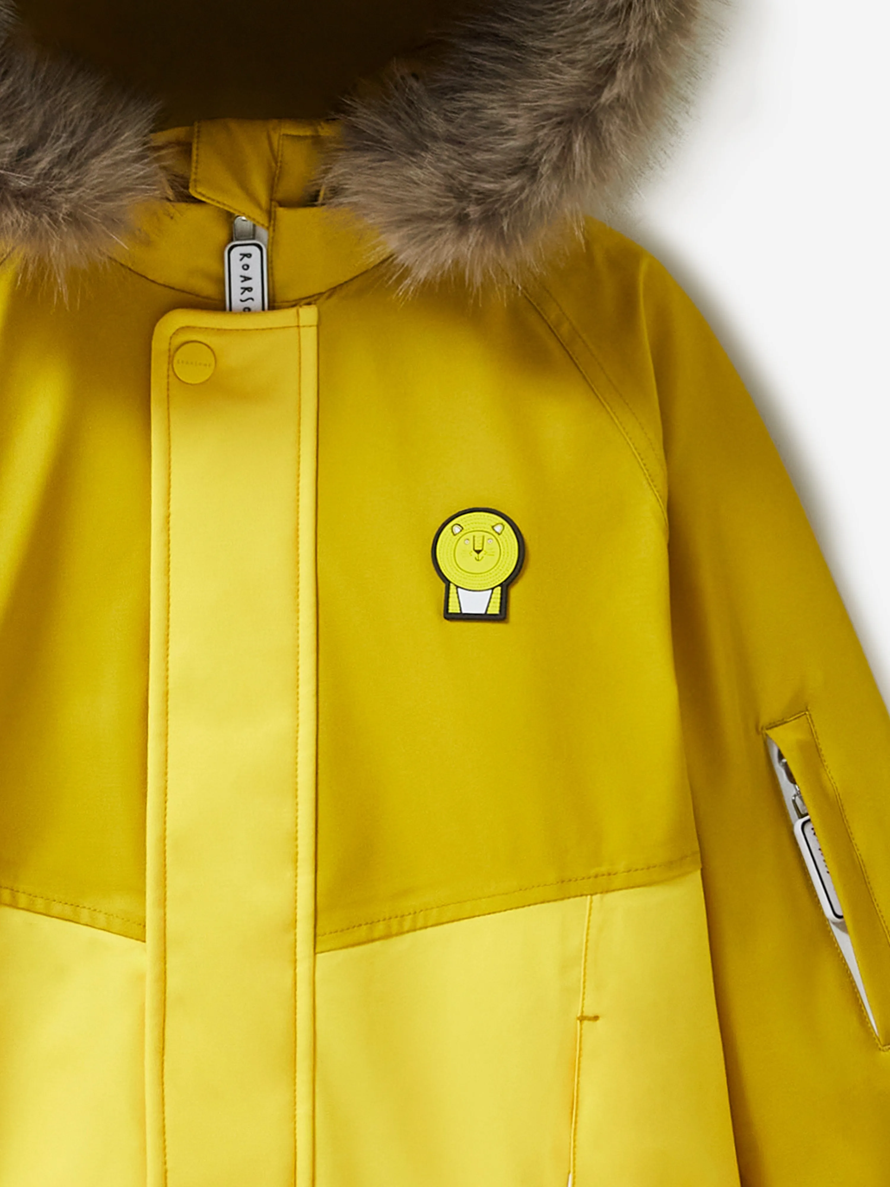 Roarsome Kids Cub The Lion Ski Parka Jacket in Yellow