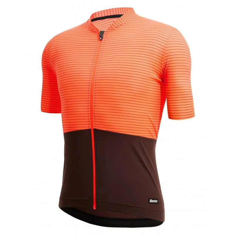 Santini Colore Riga Mens Cycling Jersey (Orange)