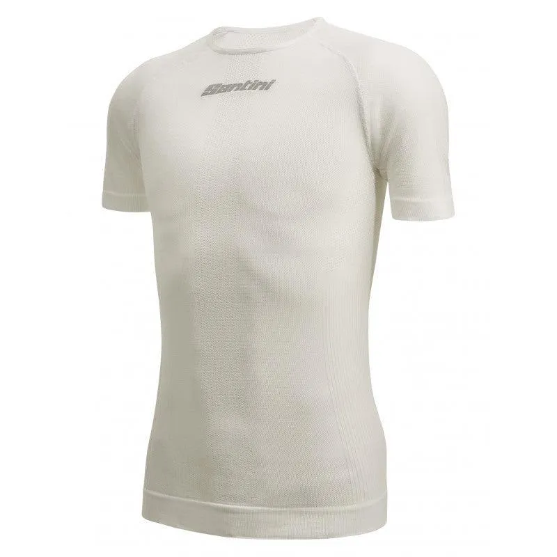 Santini Rete Short Sleeve Mens Cycling Baselayer (White)