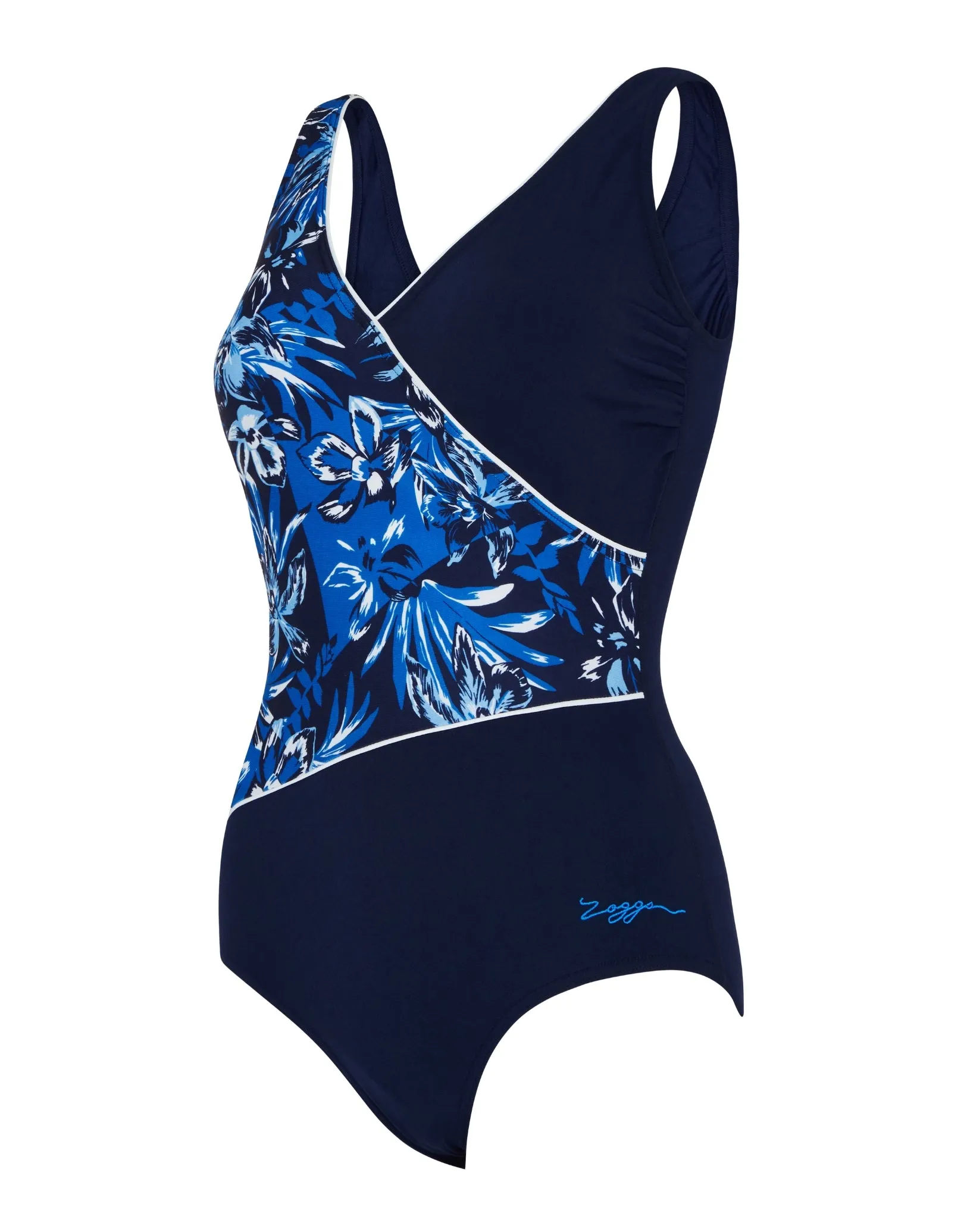 Sapphire Wrap Front Swimsuit - Navy/Blue