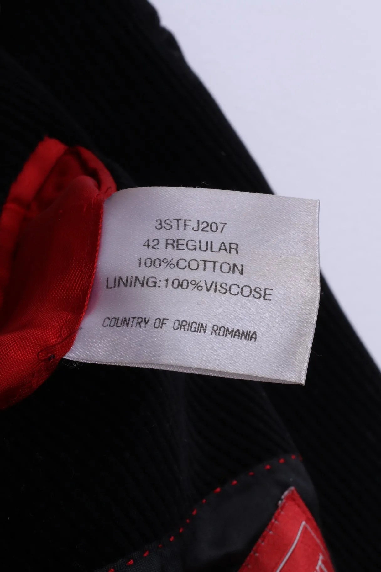Scarlett London Mens 42 R Blazer Corduroy Black Single Breasted Top Cotton