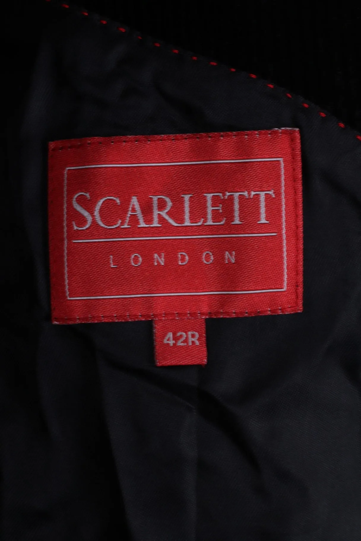 Scarlett London Mens 42 R Blazer Corduroy Black Single Breasted Top Cotton