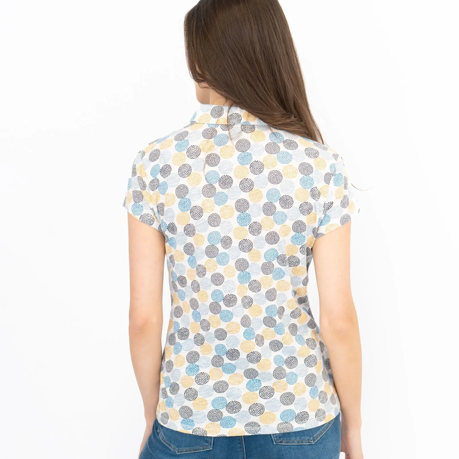Seasalt Womens Sea Craft Collared Jersey Top Dotty Spot