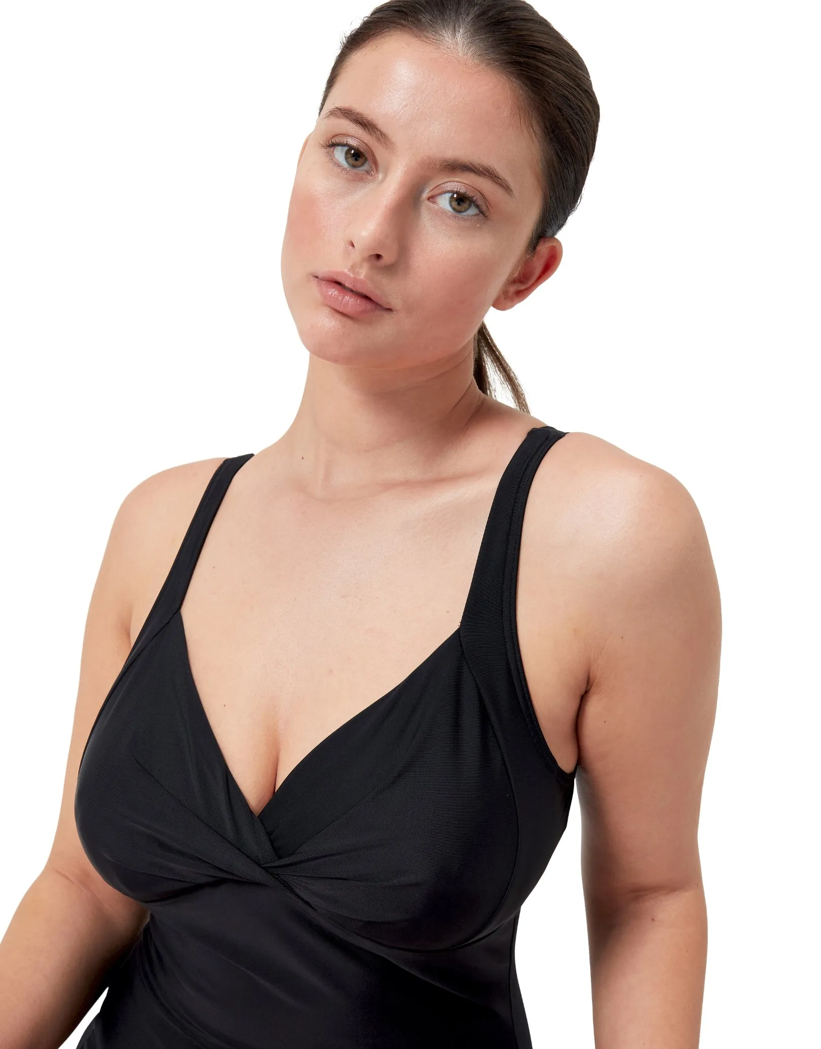 Shaping Cross Knot Swimsuit - Black