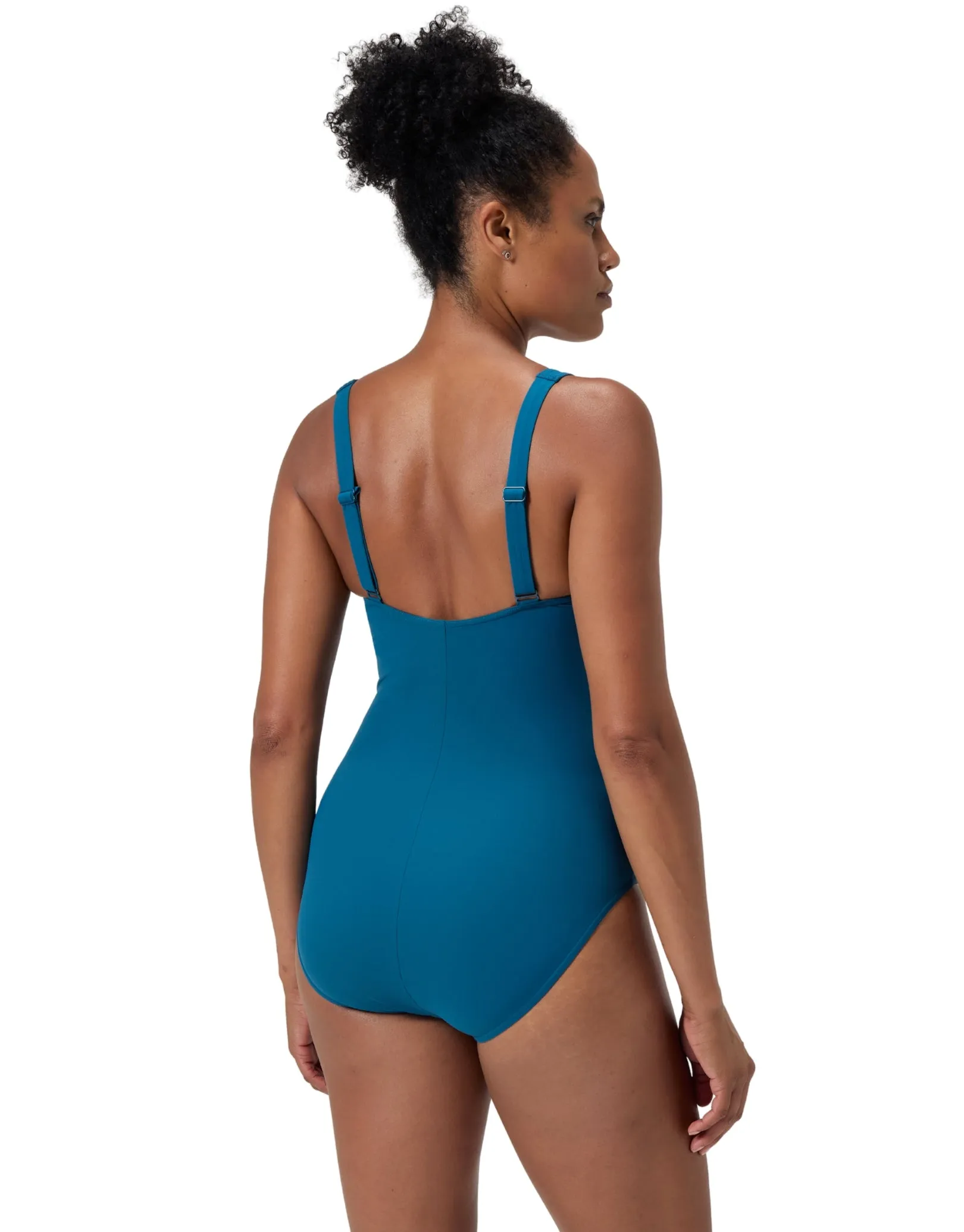 Shaping Printed LunaElustre Swimsuit - Dark Teal/Green