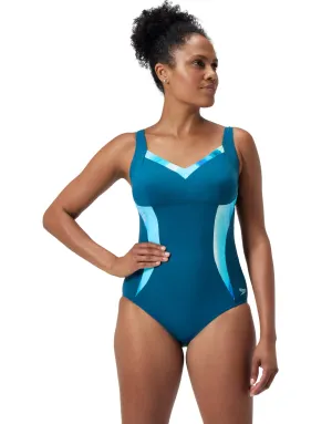 Shaping Printed LunaElustre Swimsuit - Dark Teal/Green