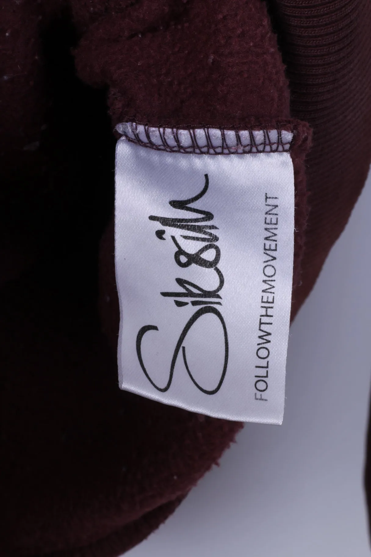 Sik Silk Mens S Sweatshirt Burgundy Cotton Zip Up Hooded Sportswear Top