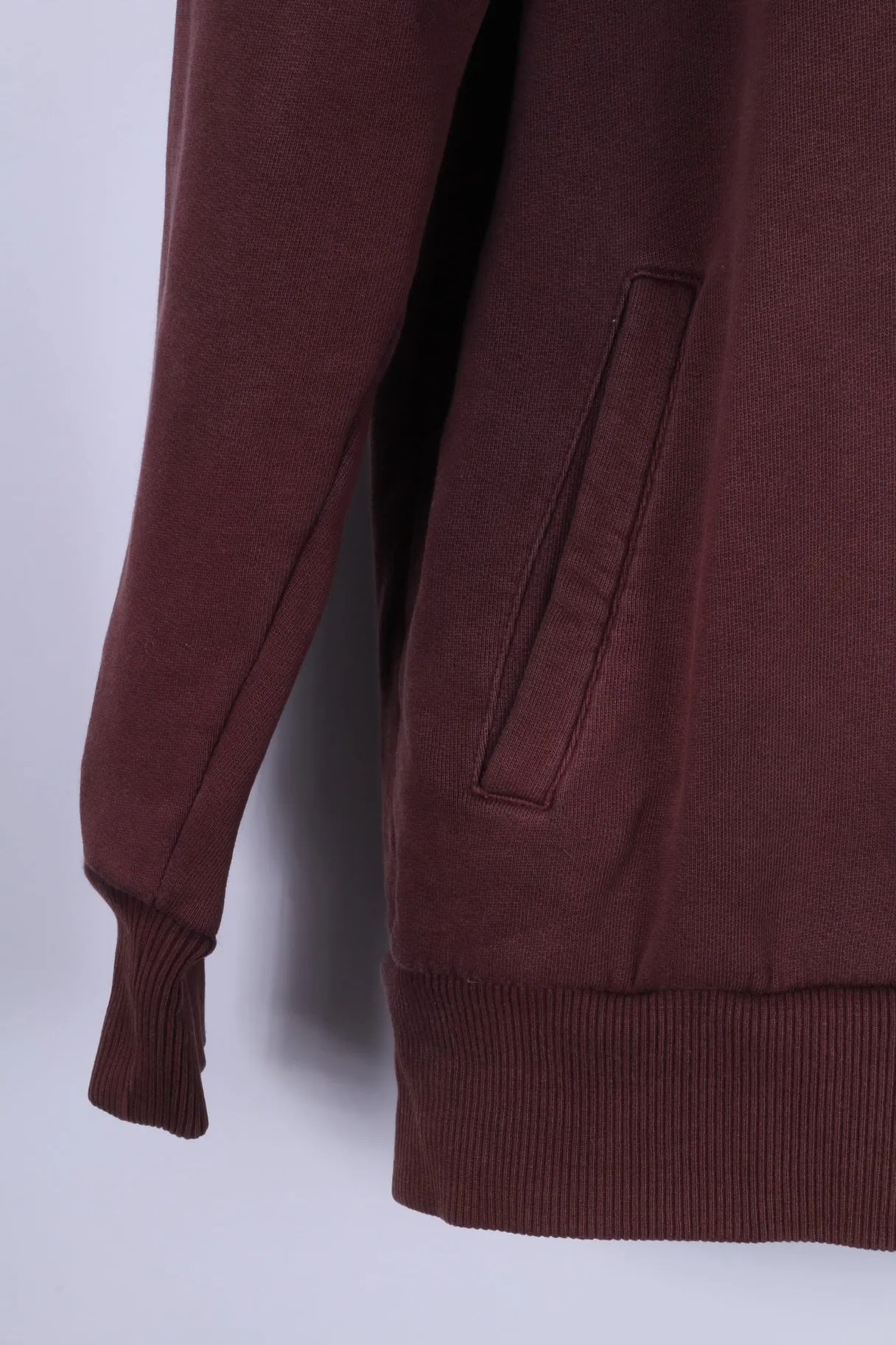Sik Silk Mens S Sweatshirt Burgundy Cotton Zip Up Hooded Sportswear Top