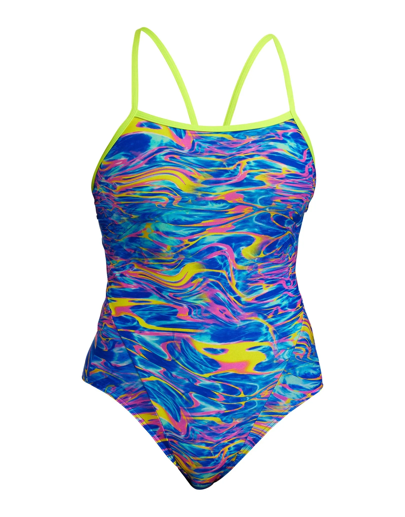 Stir Crazy Single Strap Swimsuit - Blue/Multi