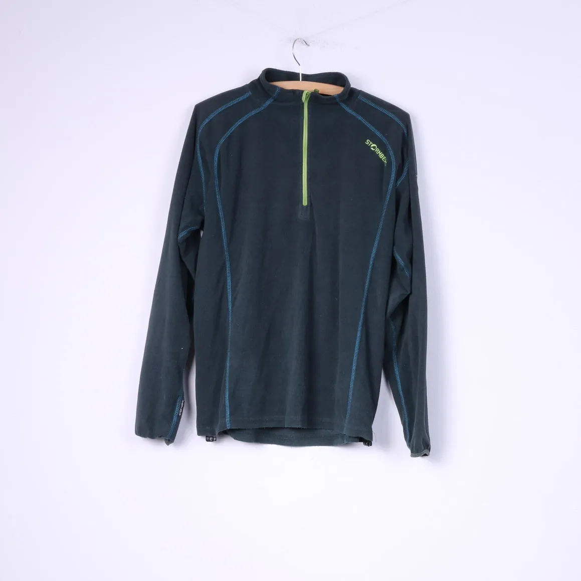 Stormberg Mens M Fleece Top Green Sportswear Top Sweatshirt Zip Neck