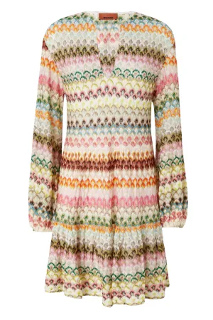 Striped Raschel Laced Dress