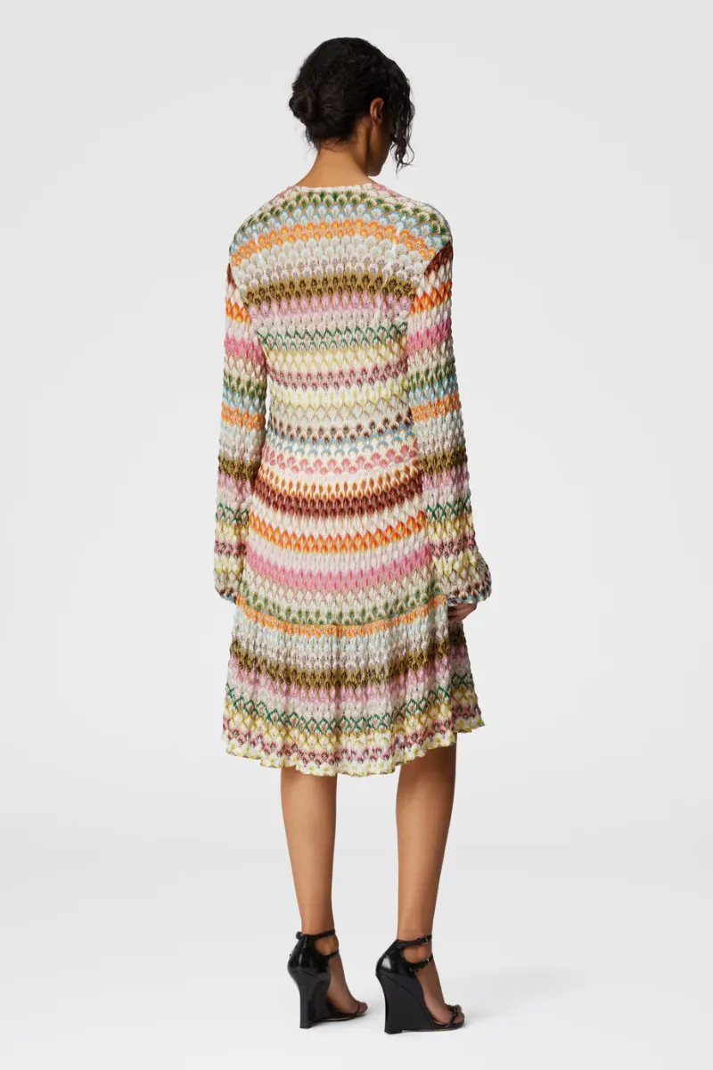 Striped Raschel Laced Dress